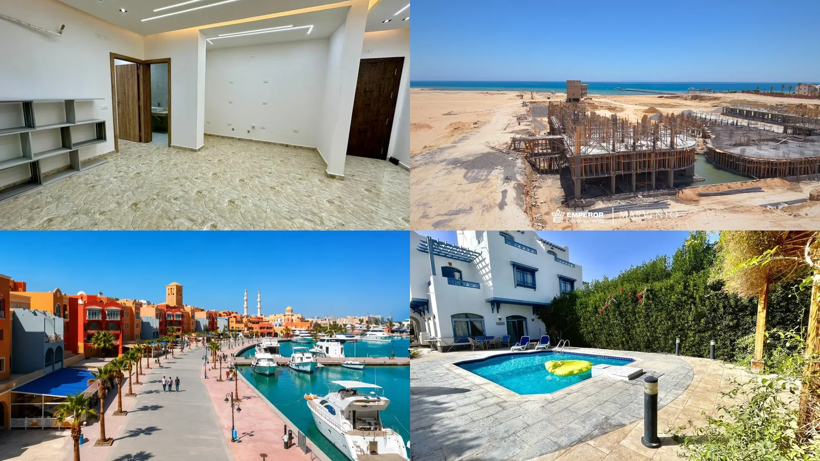 Property and waterfront scenes from El Kawthar, Al Ahyaa, Hurghada Marina and Sahl Hasheesh.